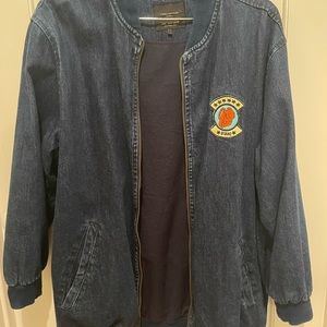 ZARA vintage looking oversized denim bomber jacket